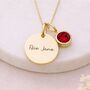 Personalised Gold Plated Sterling Silver July Birthstone Ruby Pendant Necklace, thumbnail 1 of 9