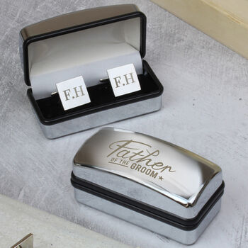Personalised Father Of The Groom Wedding Cufflinks And Box Set, 2 of 3
