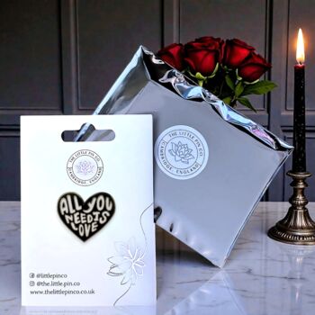All You Need Is Love Valentine's Heart Hard Enamel Pin, 2 of 8