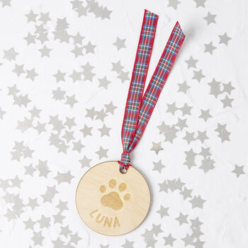 Personalised Paws Wooden Christmas Decoration Set, 3 of 6