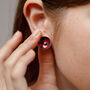 Colourful Red Graphic Silver Ear Studs, thumbnail 10 of 11