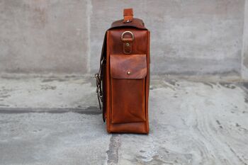 Personalised Handmade Leather Laptop Bag / Gift For Him, 4 of 12