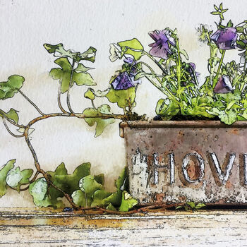 Hovis Tin With Pansy And Ivy Fine Art Print, 2 of 4
