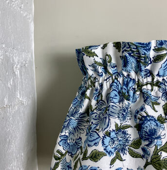 Dolly Blue Floral Gathered Scrunchie Lampshade, 3 of 4