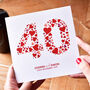 Personalised Love Hearts Ruby 40th Anniversary Card, thumbnail 5 of 7