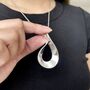 Teardrop Silver Pendant Necklace For Mum, thumbnail 3 of 7