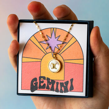 Gold Plated Mother Of Pearl Zodiac Necklace, 3 of 11