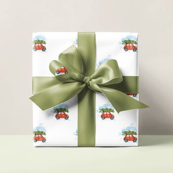 Premium Quality Coming Home For Christmas Car Gift Wrapping Paper, Superior Thickness, 2 of 7