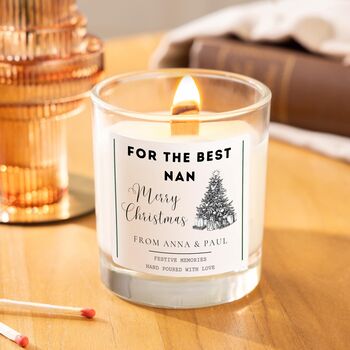 Personalised Christmas Candle Gift For Nan, Grandma, Nana, 2 of 4