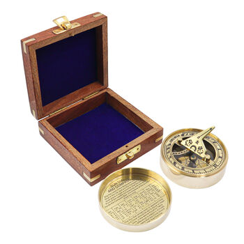 Personalised Signature Sundial Compass With Wooden Box, 7 of 12