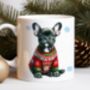 Personalised Black French Bulldog In Christmas Jumper Mug, thumbnail 1 of 2