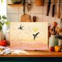 Harmony Of Swifts Textured Glass Chopping Boards, thumbnail 4 of 8