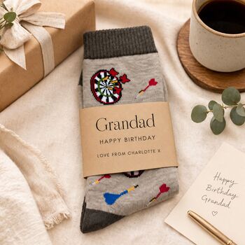 Fathers Day Personalised Socks, Golf, Football, Darts, Planes, Tractors, Motorbikes, 3 of 11