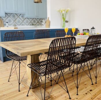 Rattan Scandi Style Dining Chair Brown, 2 of 5