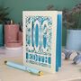 Personalised 100th Birthday Card Papercut Woodland Design, thumbnail 5 of 7