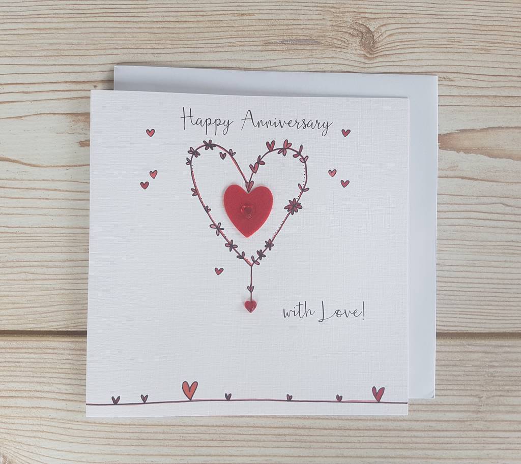 Happy Anniversary Love Heart By Velvet Olive | notonthehighstreet.com