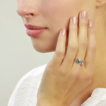 Stacking Rings With Blue Topaz, 3 of 8