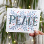 Peace Folk Lettering Christmas Card, thumbnail 2 of 3