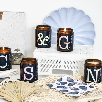 Bergamot, Geranium Lavender And Herb Initial Candle, 2 of 7