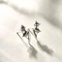 Sterling Silver Tiny Bat Wing Screw Back Earrings, thumbnail 6 of 12