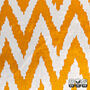 Orange Zig Zag Ikat Silk Velvet Pillow Cover 40x40cm, thumbnail 4 of 6