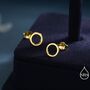 Sterling Silver Open Circle Stud Earrings, thumbnail 7 of 12