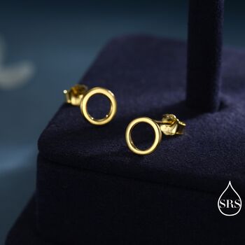 Sterling Silver Open Circle Stud Earrings, 7 of 12