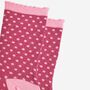Women's Glitter Socks Berry Pink Small Polka Dots, thumbnail 3 of 5