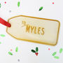 Personalised Large Wooden Christmas Gift Tag, thumbnail 2 of 4