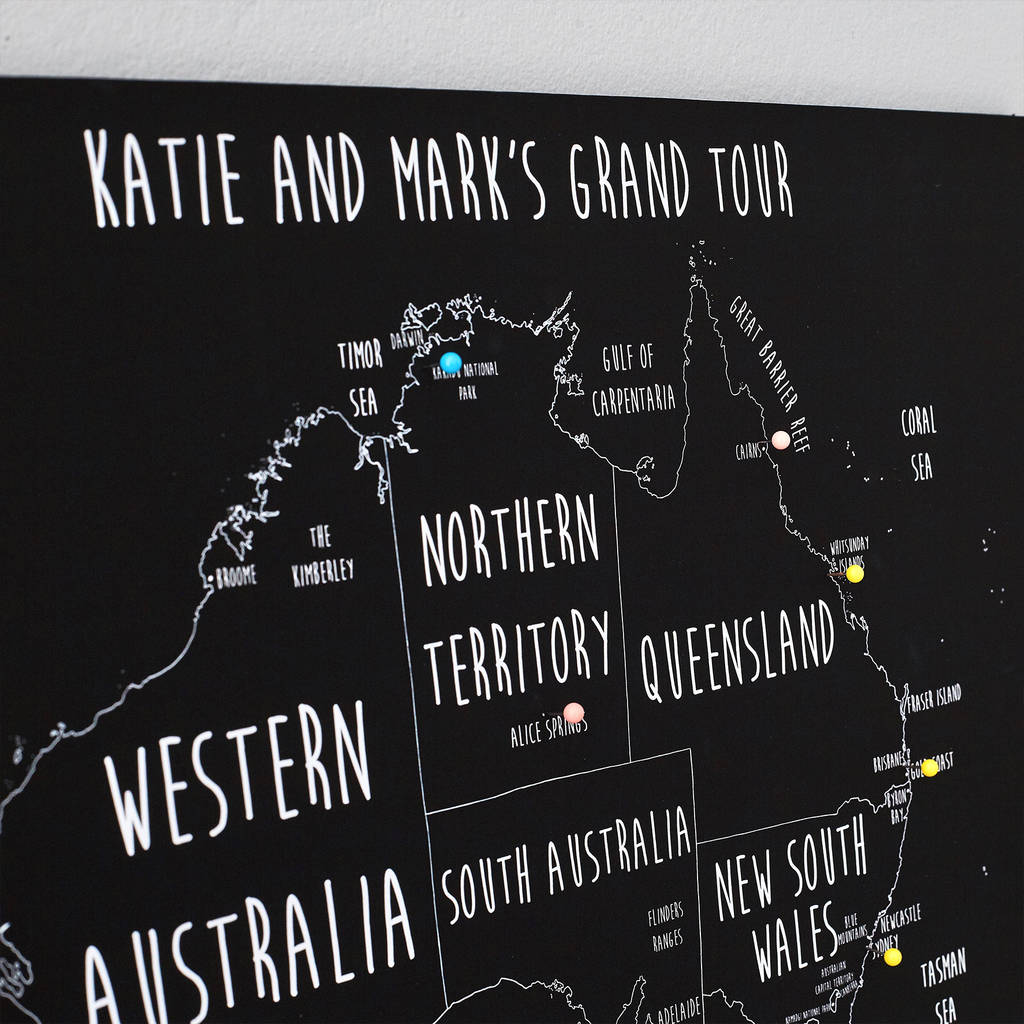 Personalised Australia Pin Board Map By Louisa Elizabeth