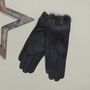 Faux Suede Gloves With Pom Poms In Grey, thumbnail 1 of 2