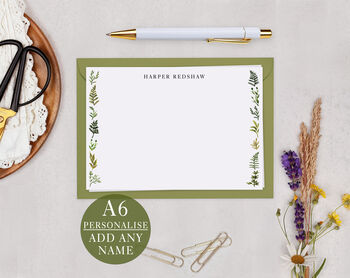 Botanical Personalised Note Cards A6 Notecard Set, 3 of 6