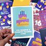 Colourful 'You Deserve A Massive Cake' Birthday Card, thumbnail 3 of 3