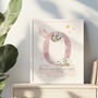 Personalised Sleeping Animals Nursery Print | New Baby Gift, thumbnail 5 of 7