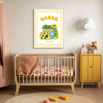 Babar The Elephant Nursery Stripy Art Print, 3 of 4