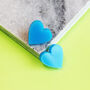 Blue Heart Acrylic Stud Earrings, thumbnail 3 of 10