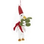 Handmade Felt Hanging Christmas Quacker Duck Decoration, thumbnail 2 of 3