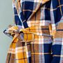 Dressing Gown In Check Brushed Cotton, thumbnail 5 of 12