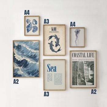 Coastal Gallery Wall Set Of Six Prints, 2 of 8