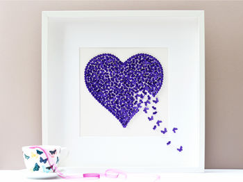 Stunning Feature 3D Framed White Butterfly Love Heart, 8 of 11