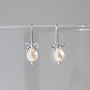 Sterling Silver Pearl Bow Earrings, thumbnail 4 of 11