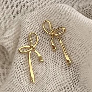 Sterling Silver Or Gold Plated Bow Earrings, 2 of 4