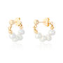 Calliope 18ct Gold Plate Small Pearl Hoop Earrings, thumbnail 2 of 2