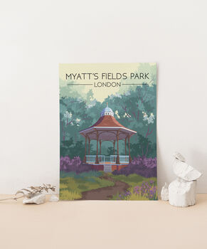 Myatt's Fields Park London Travel Poster Art Print, 2 of 8