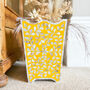 Mother Of Pearl Inlay Waste Paper Bin | Sunshine Yellow, thumbnail 1 of 5