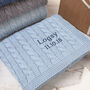 Luxury Baby Boy Cable Blanket, thumbnail 1 of 12