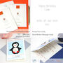 Personalised Penguin Blue Birthday Card, thumbnail 6 of 6