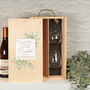 Eucalyptus Wedding Gift Set Bottle Box With Two Glasses, thumbnail 1 of 4