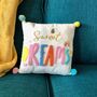 Sweet Dreams Cushion With Pom Poms, thumbnail 1 of 7