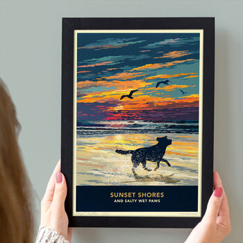 Labrador Limited Edition Beach Sunset Gift Print, 5 of 12